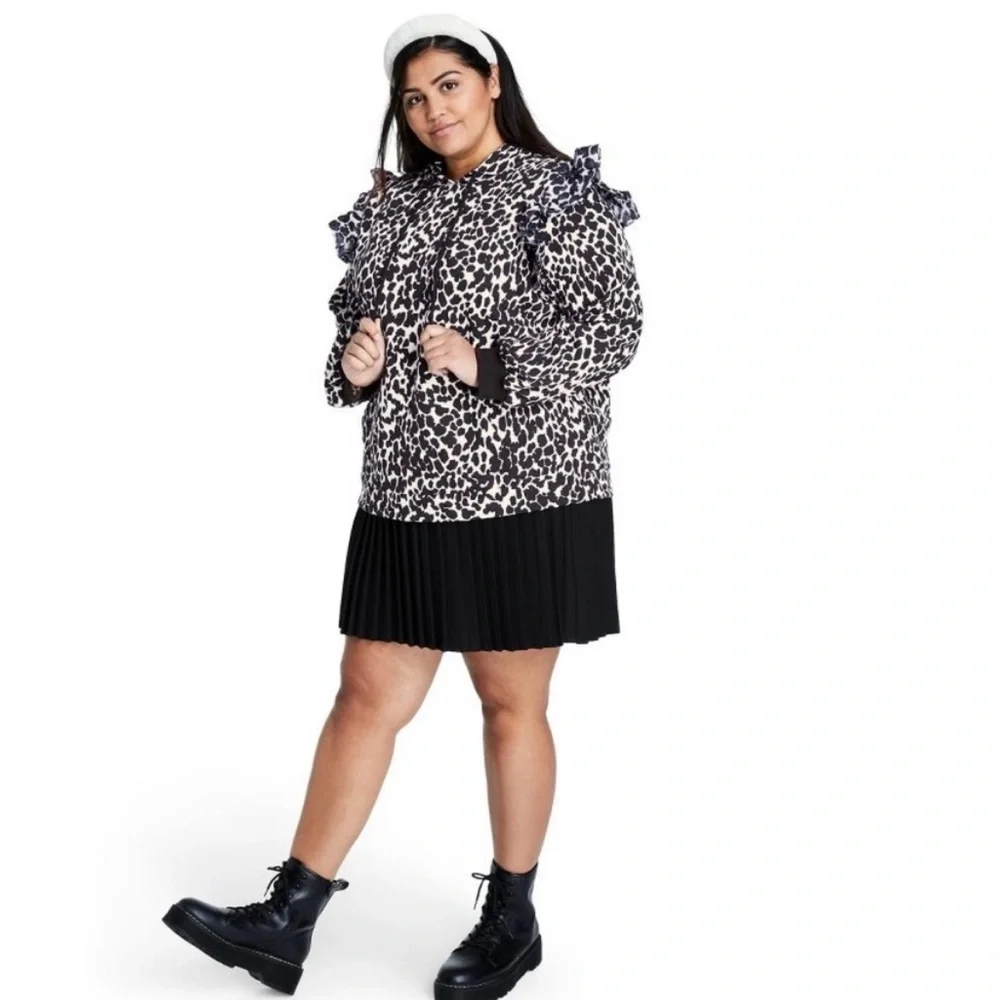 REDUCED Sandy Liang x Target Leopard Ruffle Sweatshirt hoodie size 3X - Picture 1 of 4